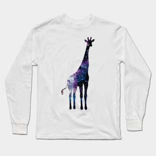 Watercolor galaxy in giraffe Long Sleeve T-Shirt